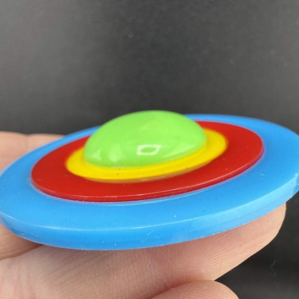 Vintage Retro Brooch‎ Bright Colorful Western Germany Plastic Mod Pop - Picture 6 of 8
